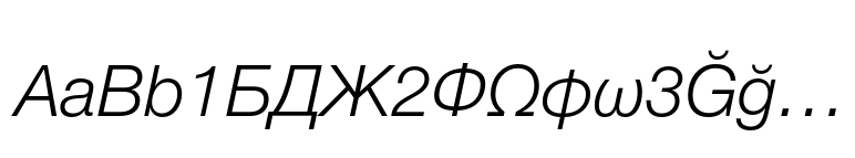 Neue Helvetica World® 46 Light Italic