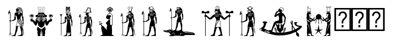 Egyptian Hieroglyphics – Deities Family
