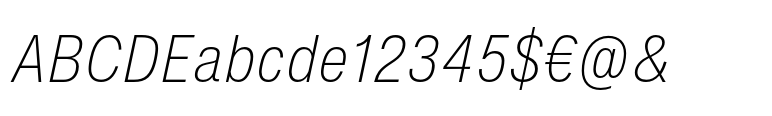 Helvetica Now® Micro Condensed ExtraLight Italic