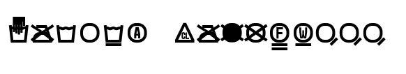 Monostep Washing Symbols Straight Regular font sample