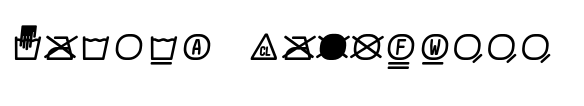 Monostep Washing Symbols Rounded Light Italic font sample