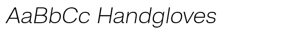 Hando Extra Light Oblique font sample