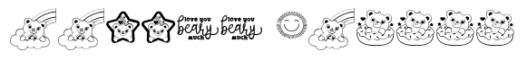 Friend Bears Too Dingbat font sample